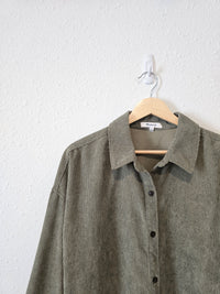 Madewell Green Cord Button Up (L)