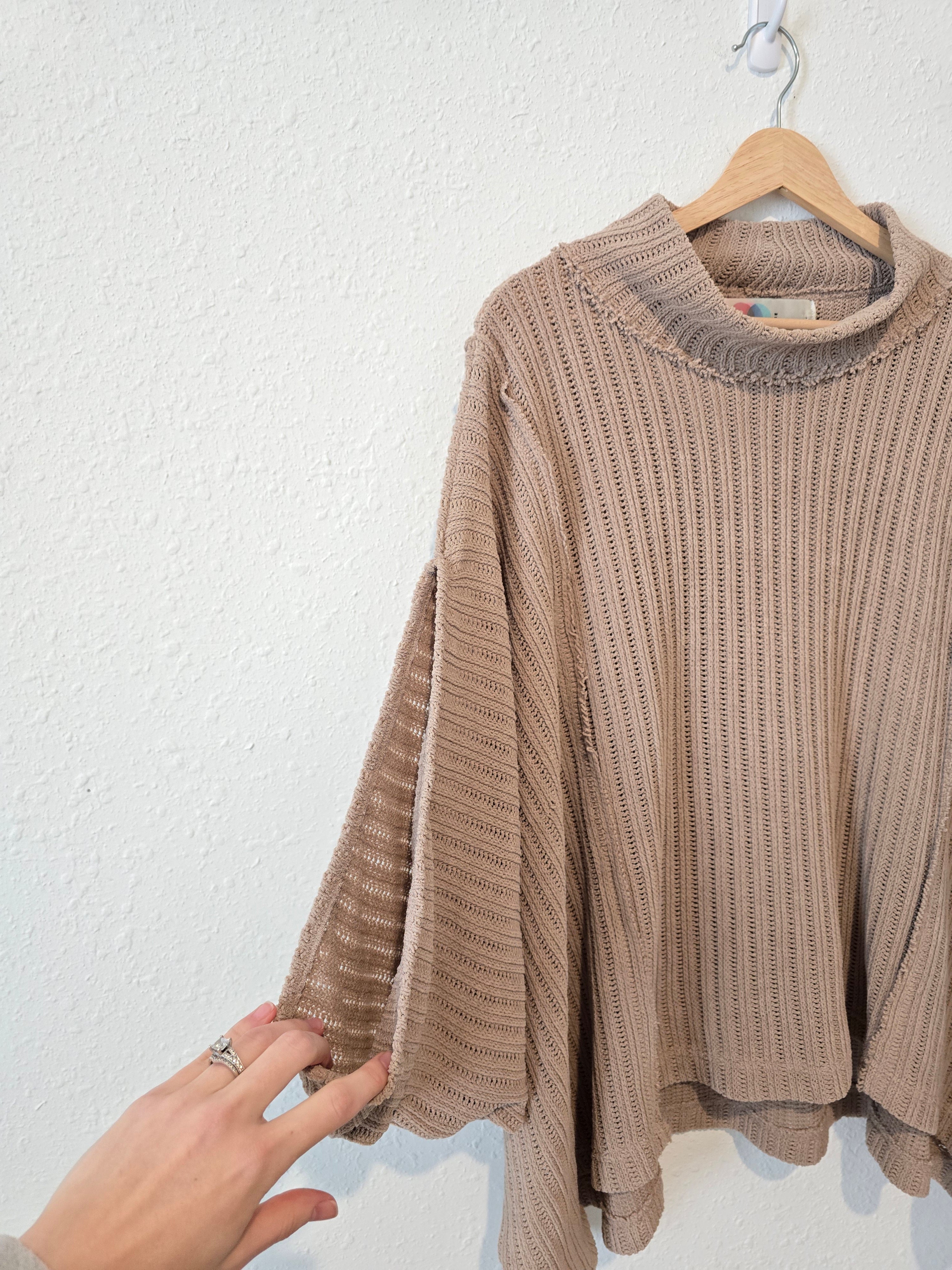 Free People Oversized Poncho Sweater (M)