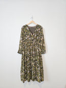 Madewell Olive Floral Midi Dress (L)