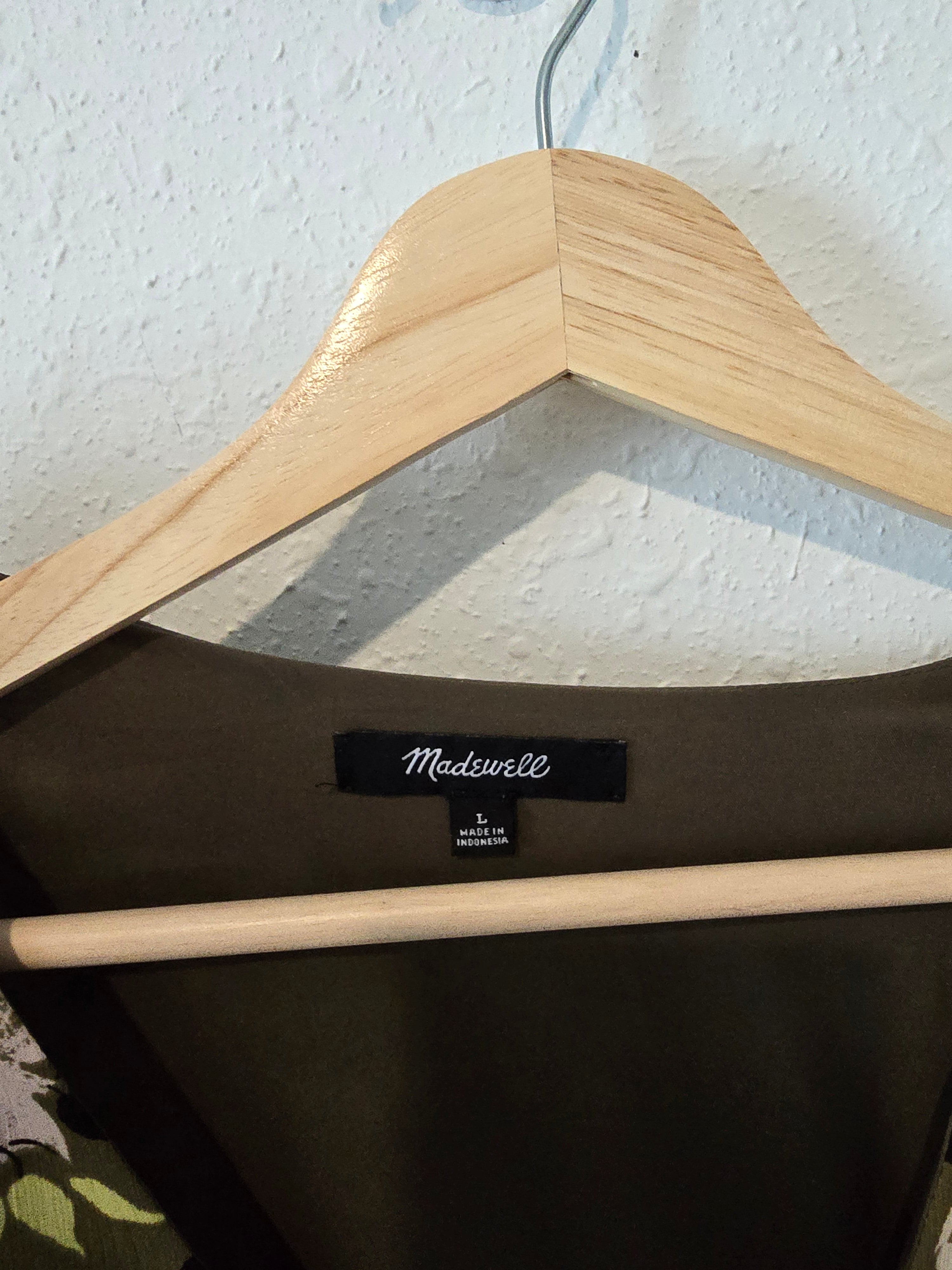 Madewell Olive Floral Midi Dress (L)