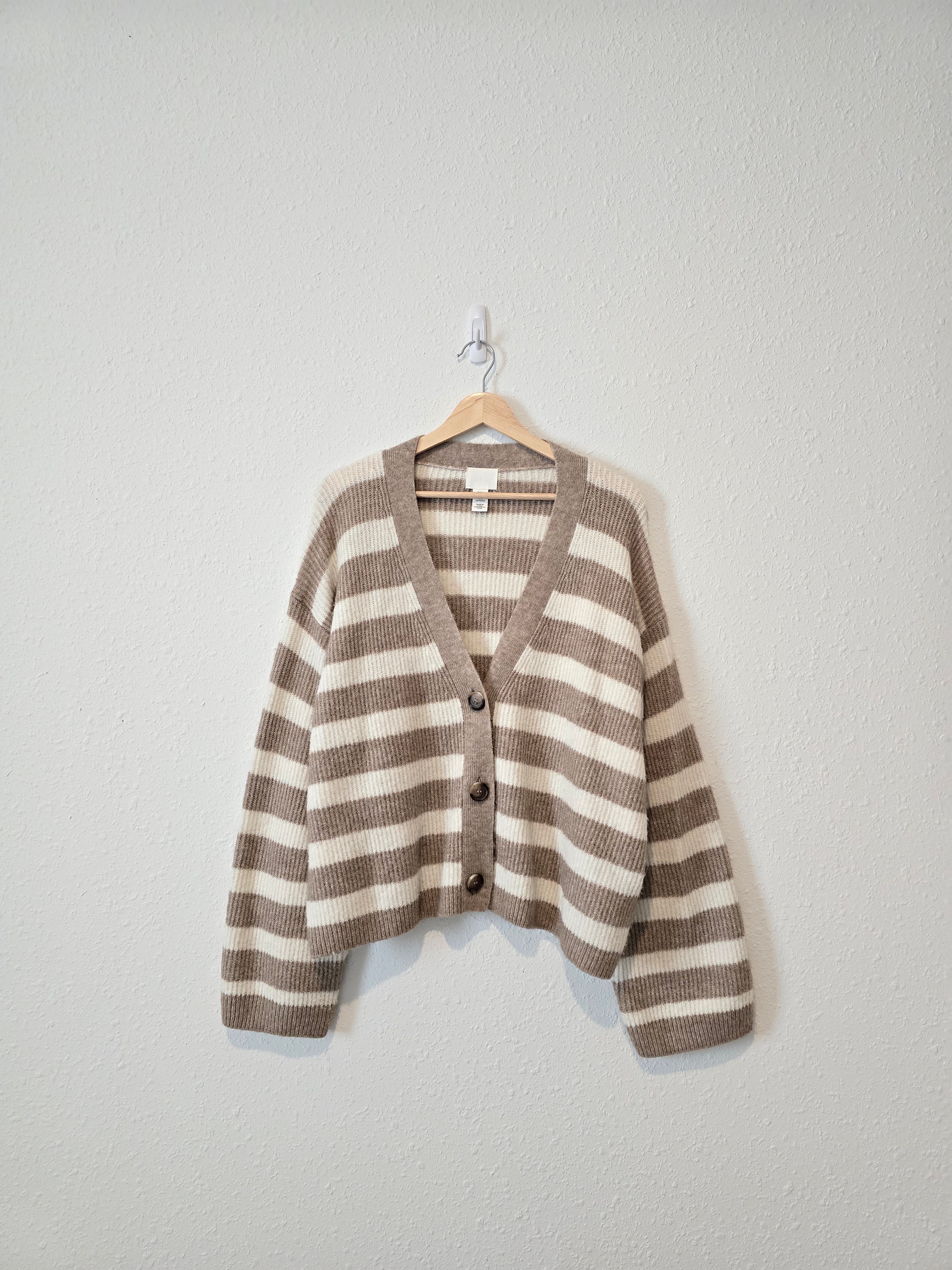 Striped V Neck Sweater (M)
