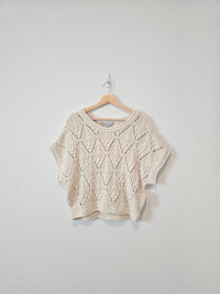 Chunky Crochet Sweater Top (XL)