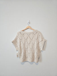 Chunky Crochet Sweater Top (XL)