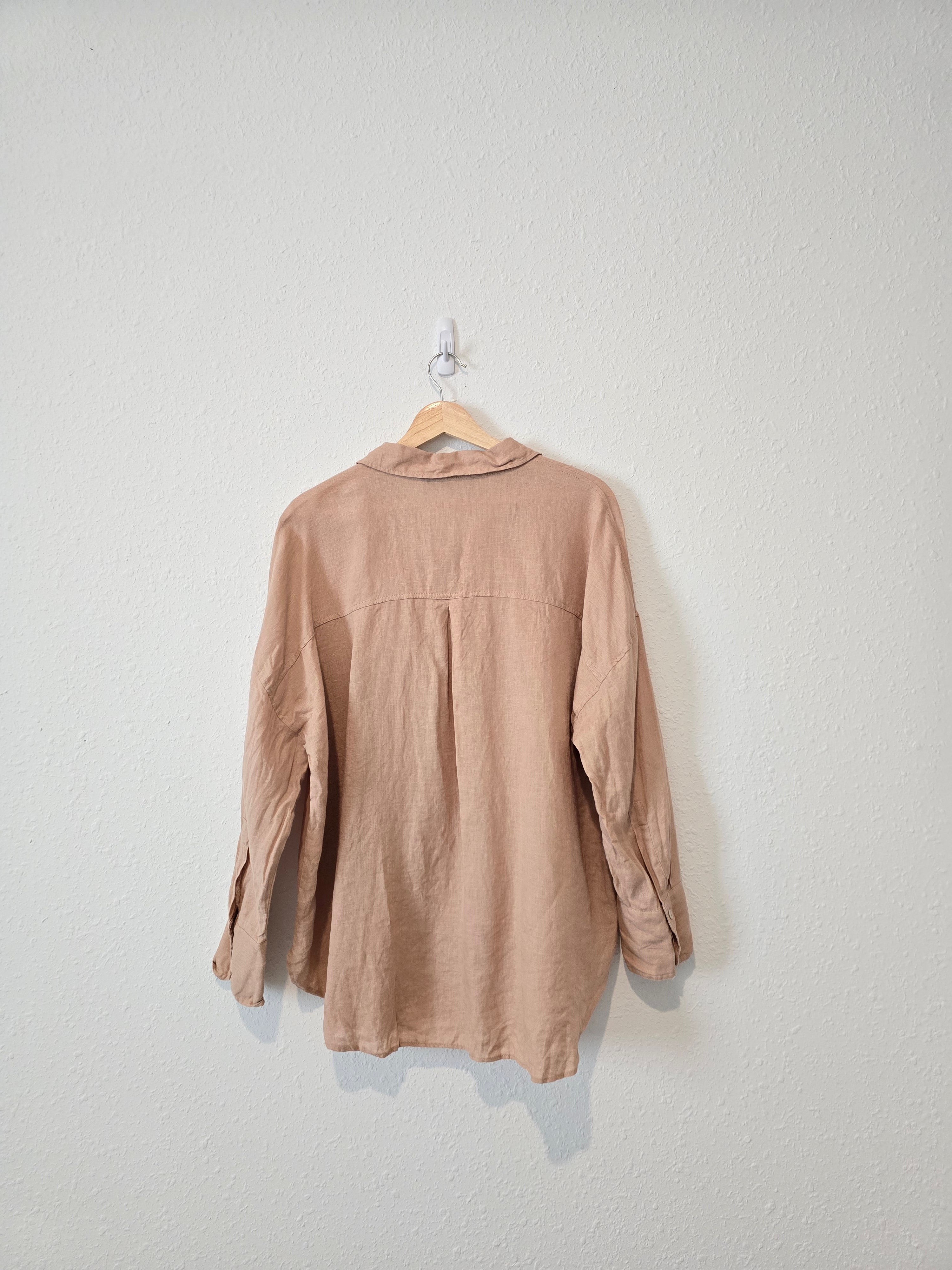 Zara 100% Linen Button Up (XL)