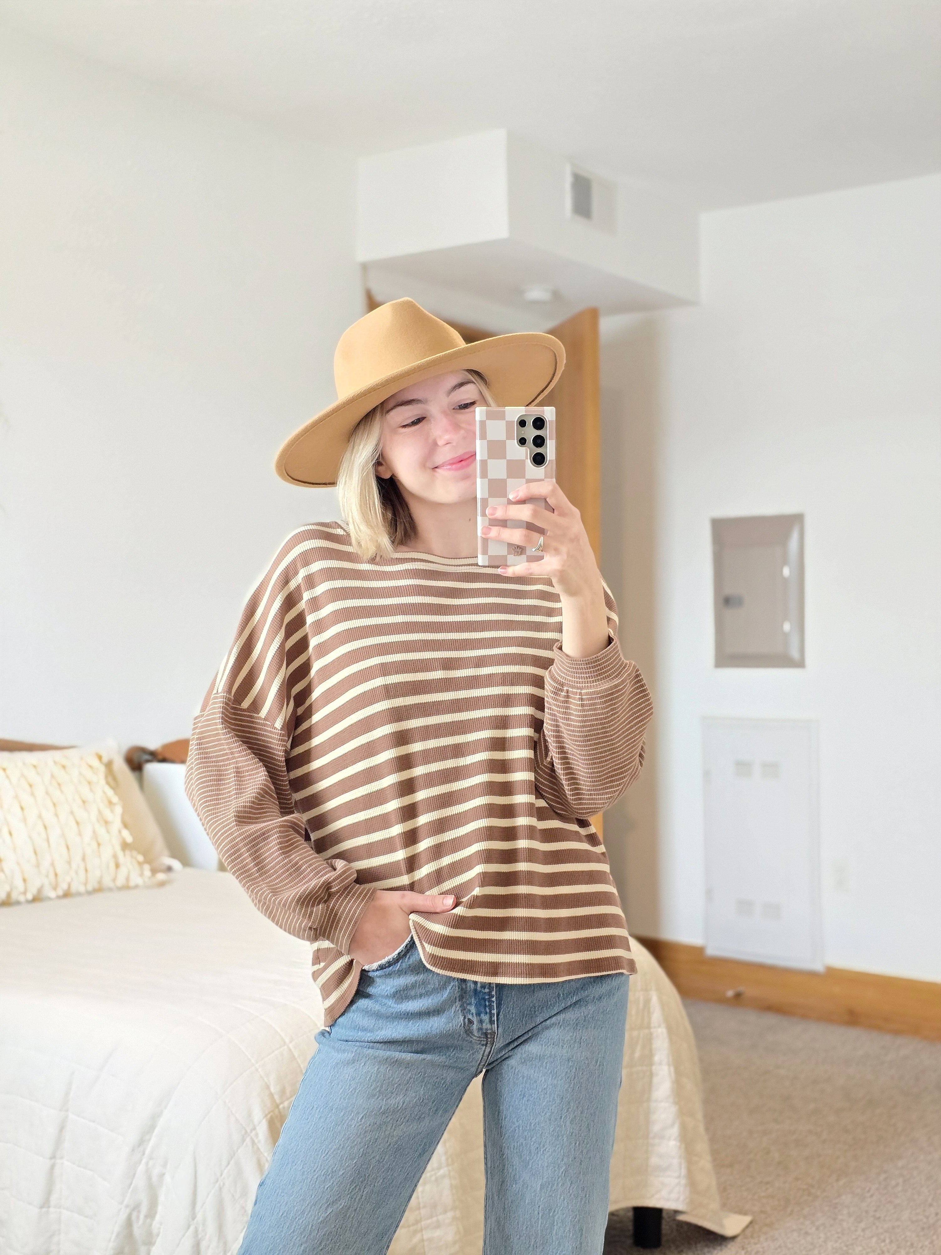 Hayden Brown Striped Tee (M)