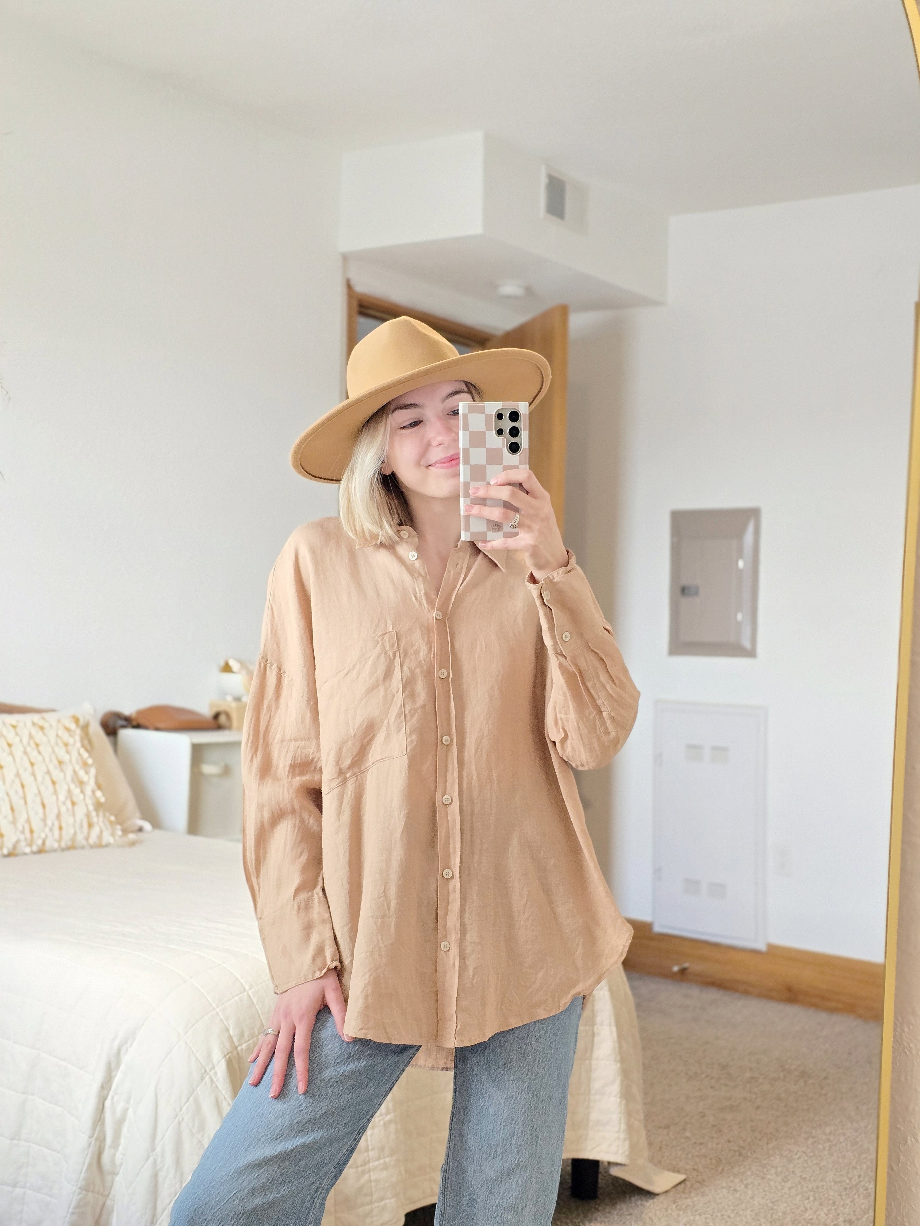 Zara 100% Linen Button Up (XL)
