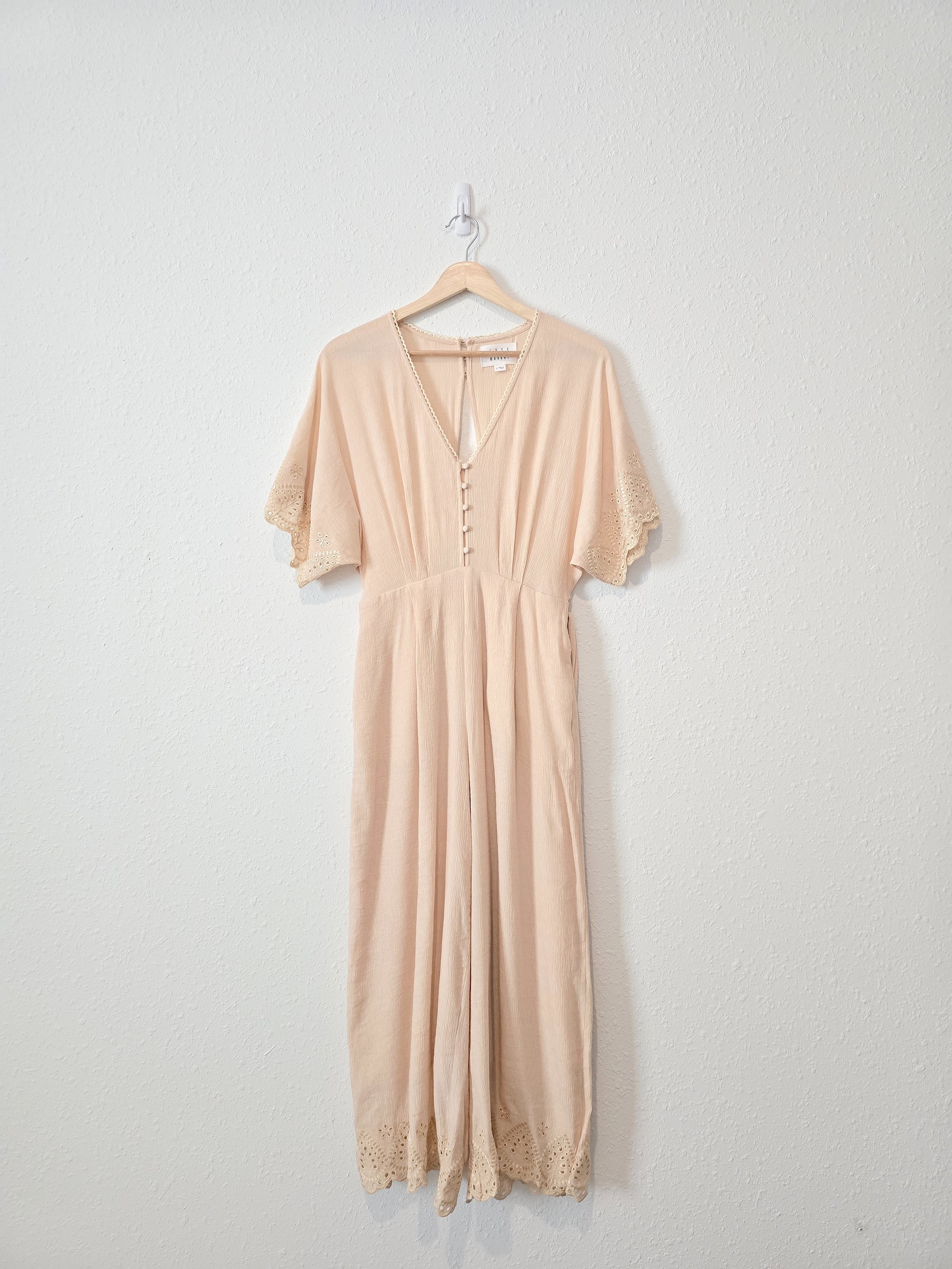 Wide Leg Eyelet Jumpsuit (S)