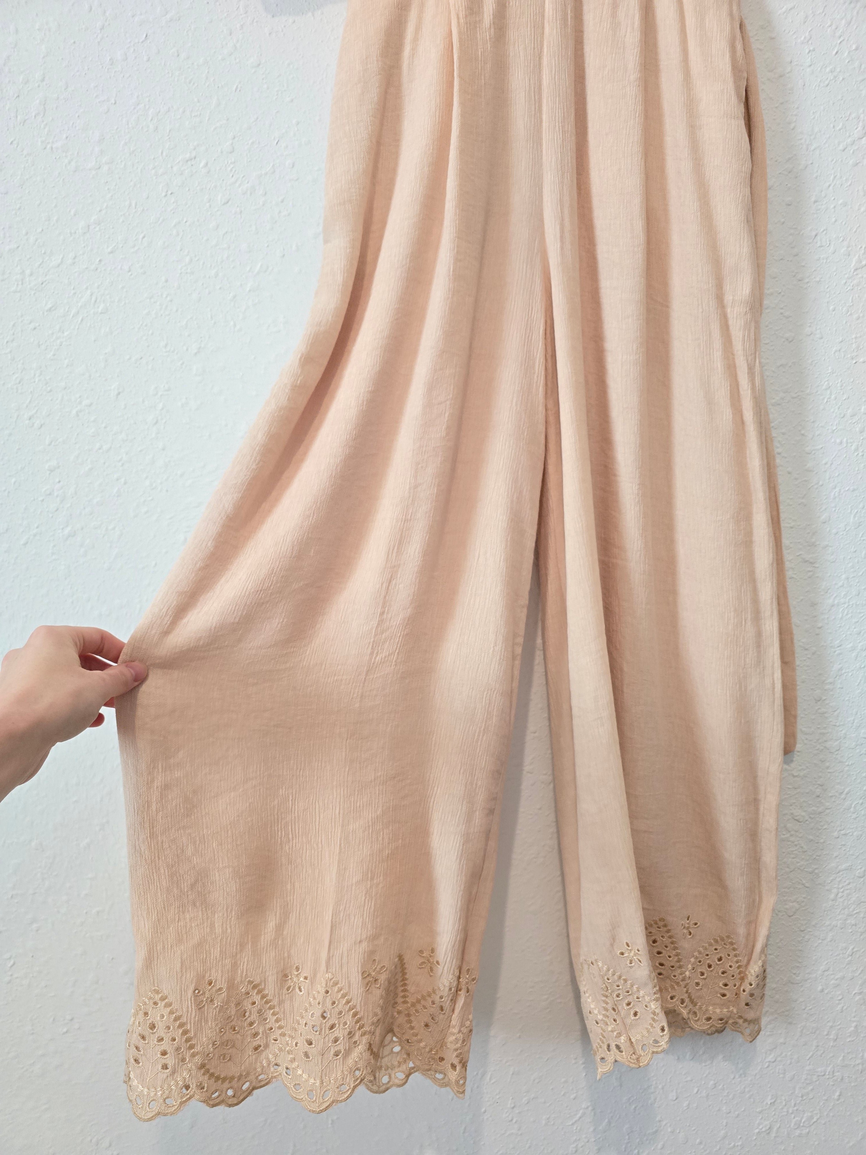 Wide Leg Eyelet Jumpsuit (S)