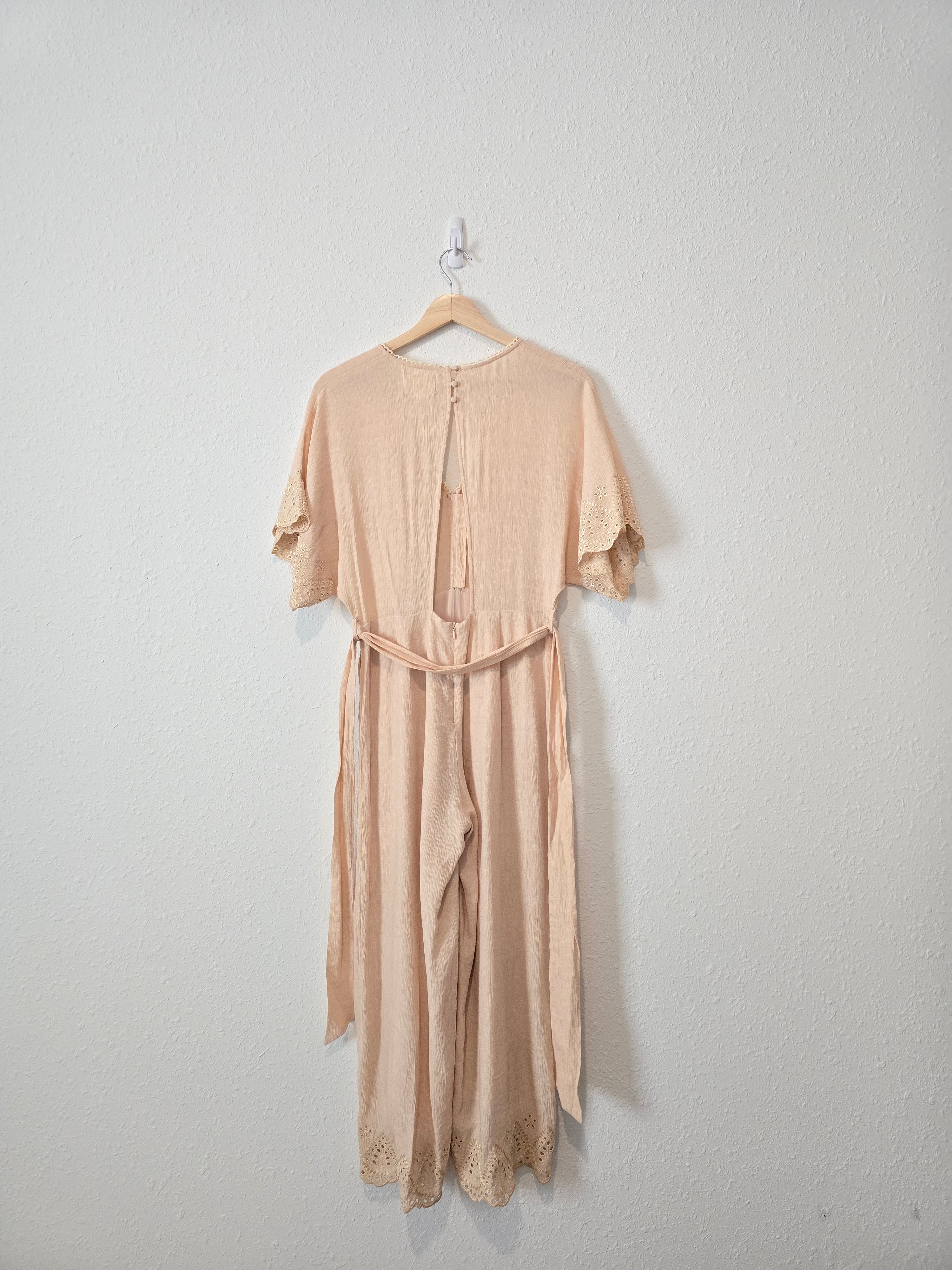 Wide Leg Eyelet Jumpsuit (S)