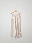 Neutral Linen Wide Leg Pants (S)