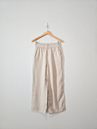 Neutral Linen Wide Leg Pants (S)