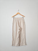 Neutral Linen Wide Leg Pants (S)