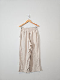 Neutral Linen Wide Leg Pants (S)