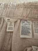 Neutral Linen Wide Leg Pants (S)