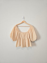 By Together Smocked Puff Sleeve Top (S)