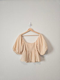 By Together Smocked Puff Sleeve Top (S)