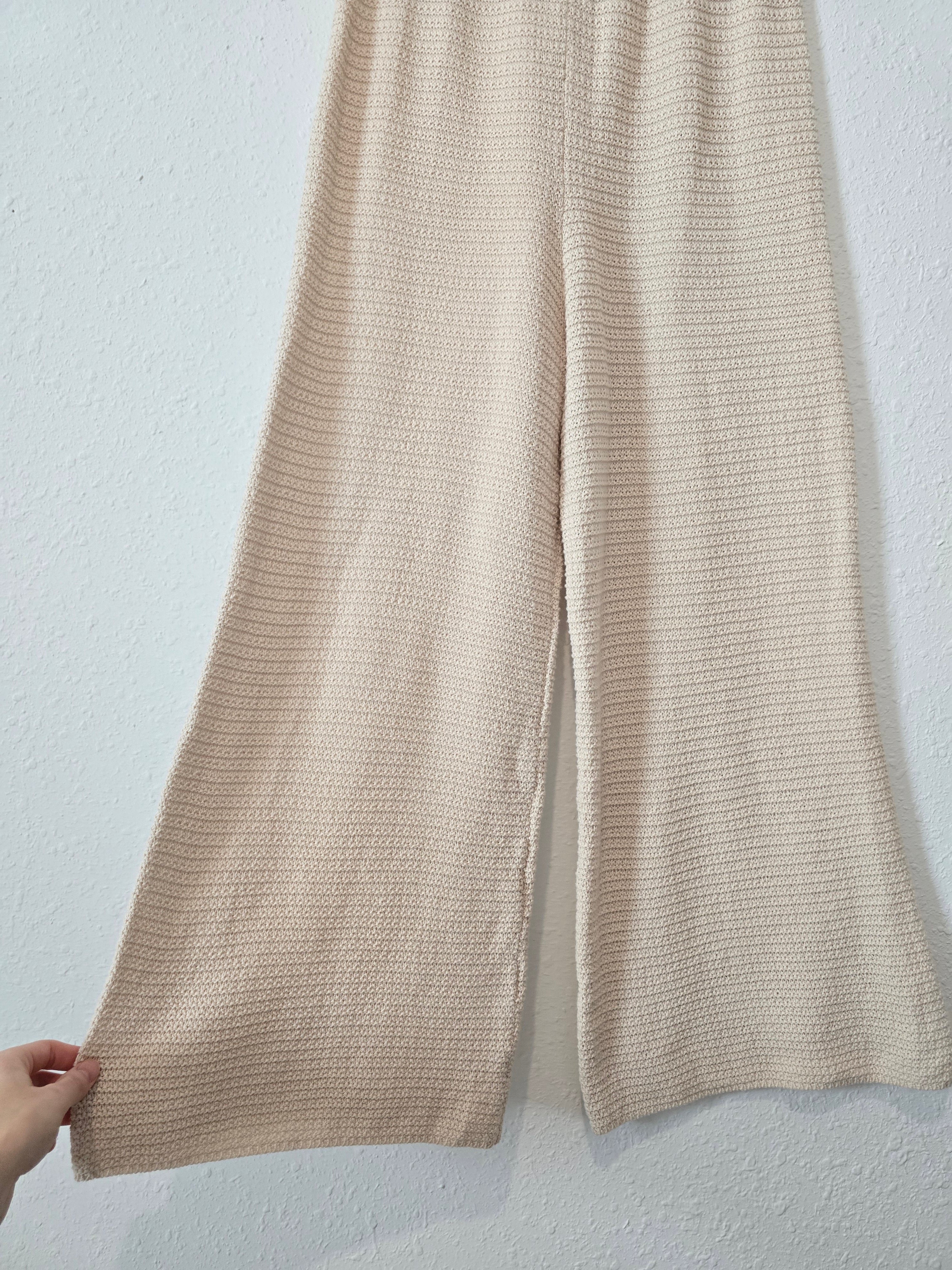 Wide Leg Knit Pants (M)