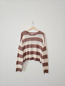 Z Supply Brown Striped Sweater (L)