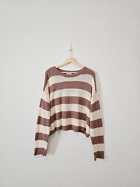 Z Supply Brown Striped Sweater (L)