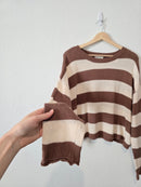 Z Supply Brown Striped Sweater (L)