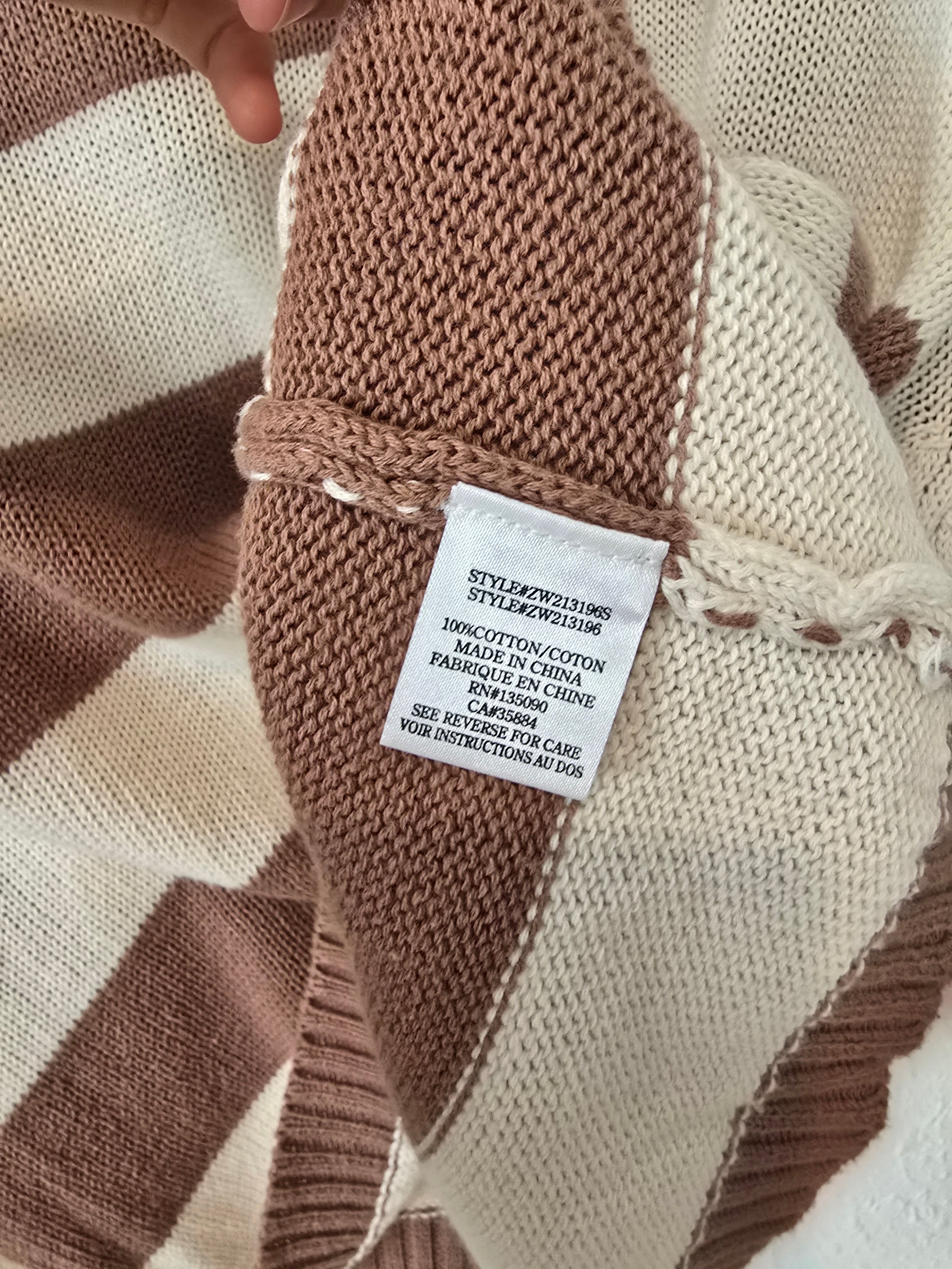 Z Supply Brown Striped Sweater (L)