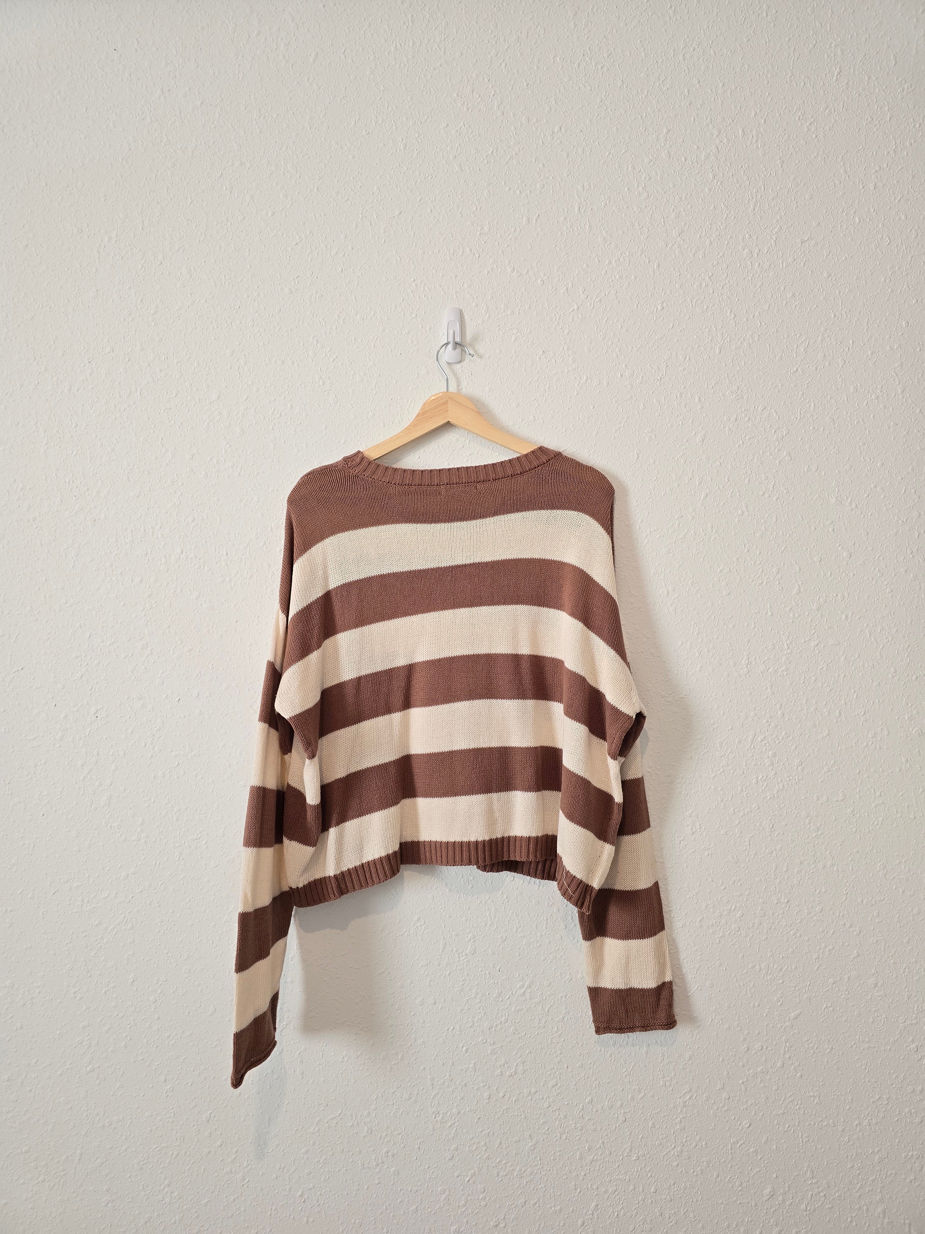 Z Supply Brown Striped Sweater (L)