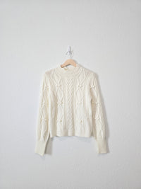 Sadie & Sage Textured Mock Sweater (M)