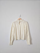Sadie & Sage Textured Mock Sweater (M)