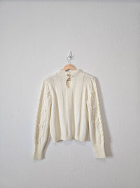 Sadie & Sage Textured Mock Sweater (M)
