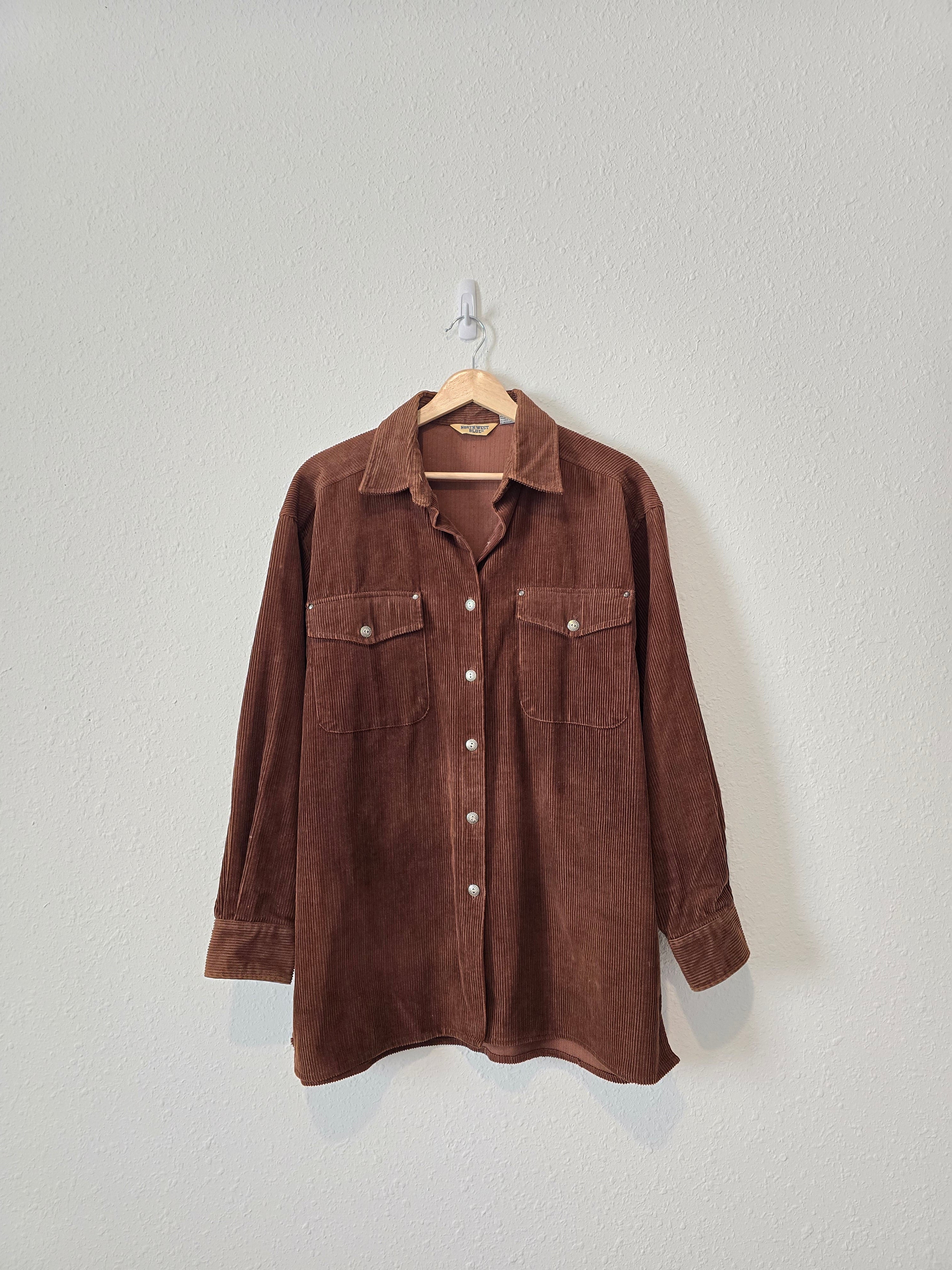 Vintage Brown Cord Button Up (M)