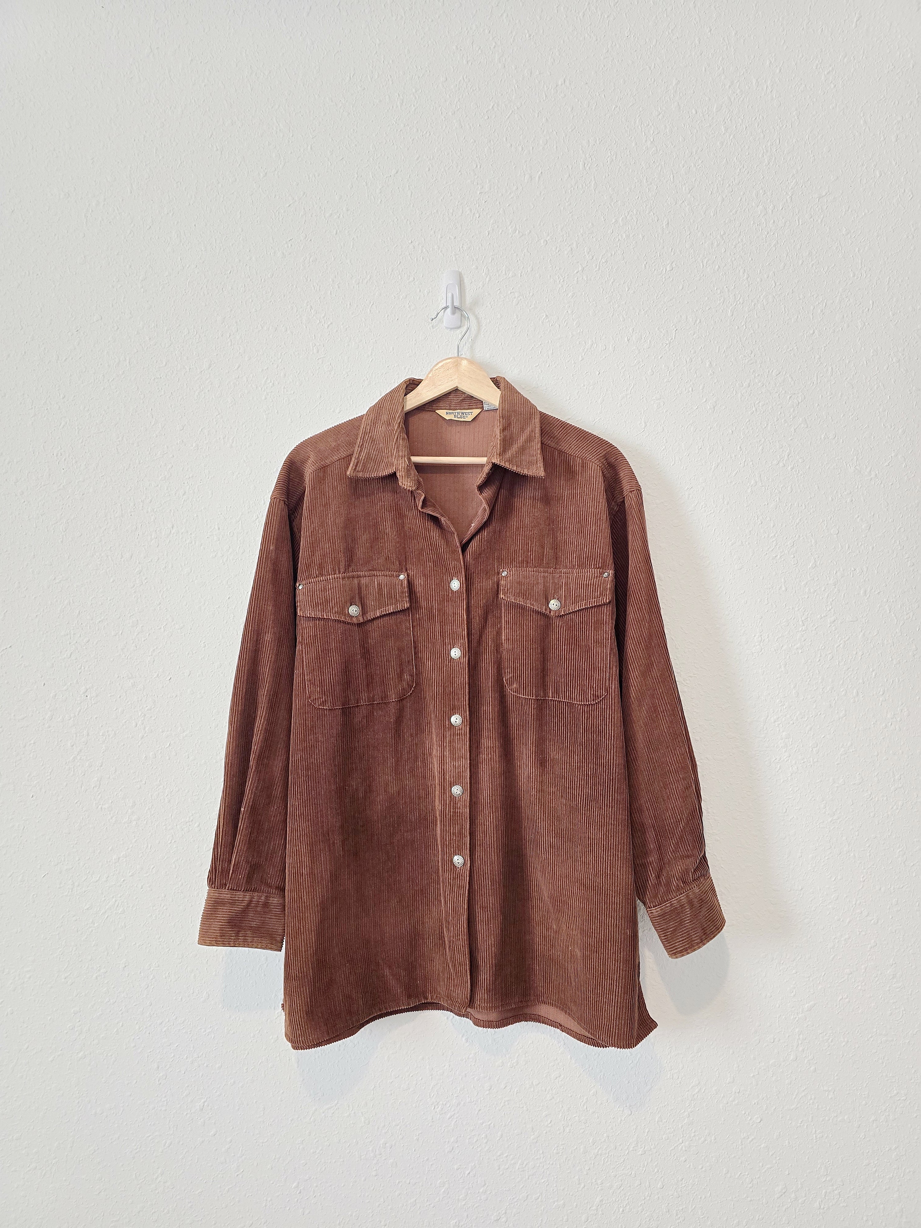 Vintage Brown Cord Button Up (M)