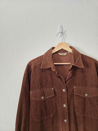 Vintage Brown Cord Button Up (M)