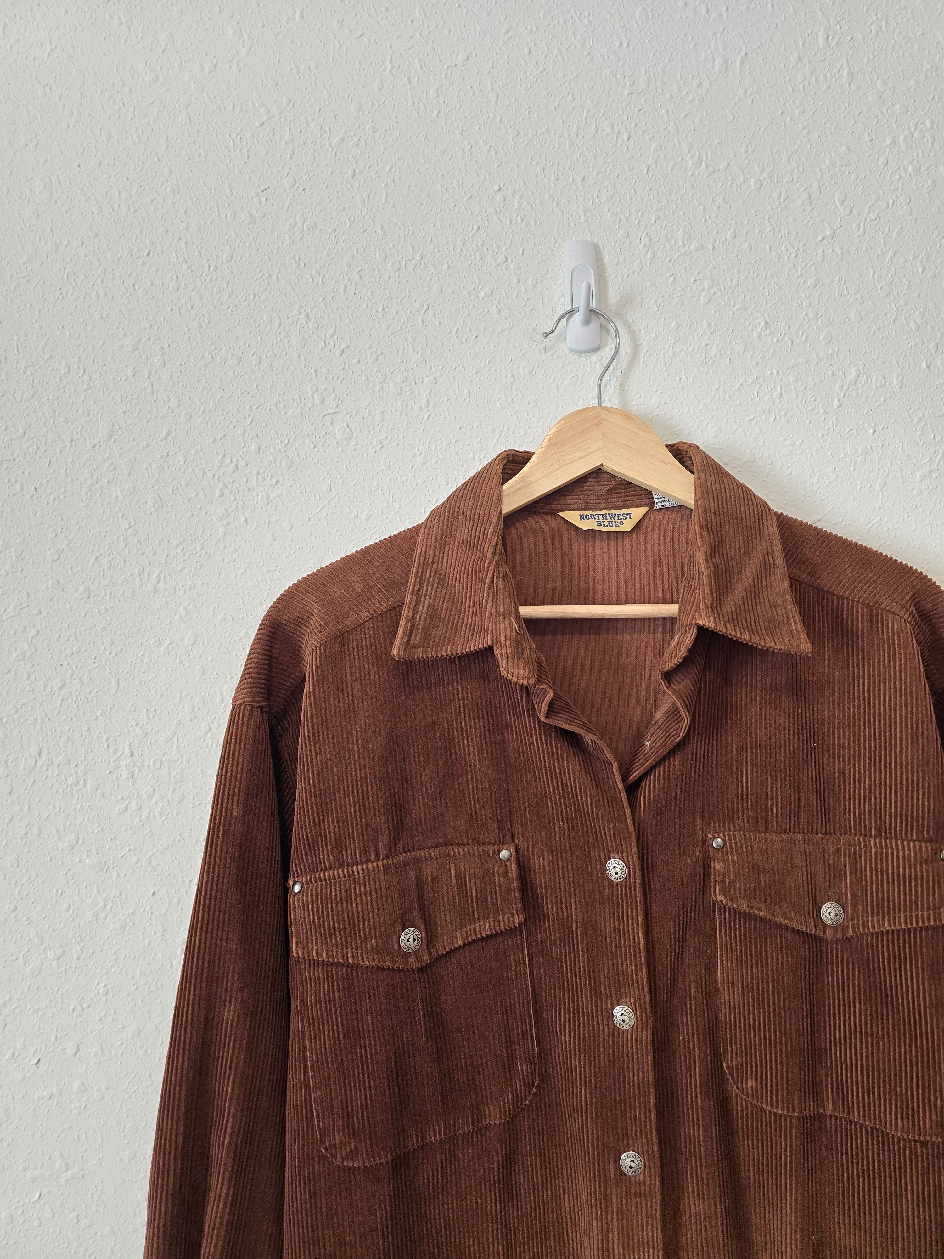 Vintage Brown Cord Button Up (M)
