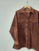 Vintage Brown Cord Button Up (M)