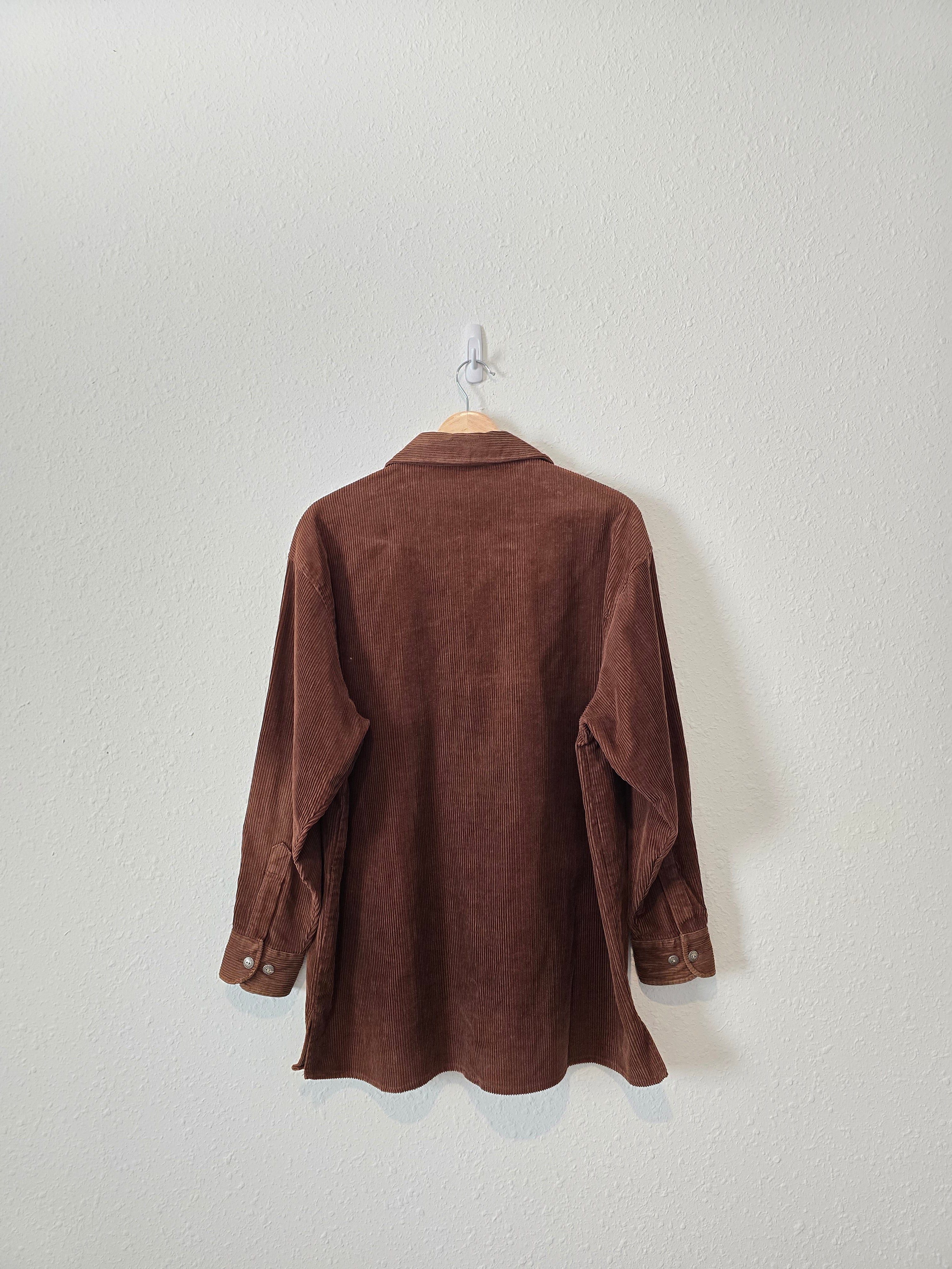 Vintage Brown Cord Button Up (M)