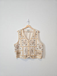 Vintage Floral Embroidered Vest (1X)