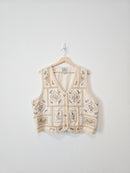 Vintage Floral Embroidered Vest (1X)