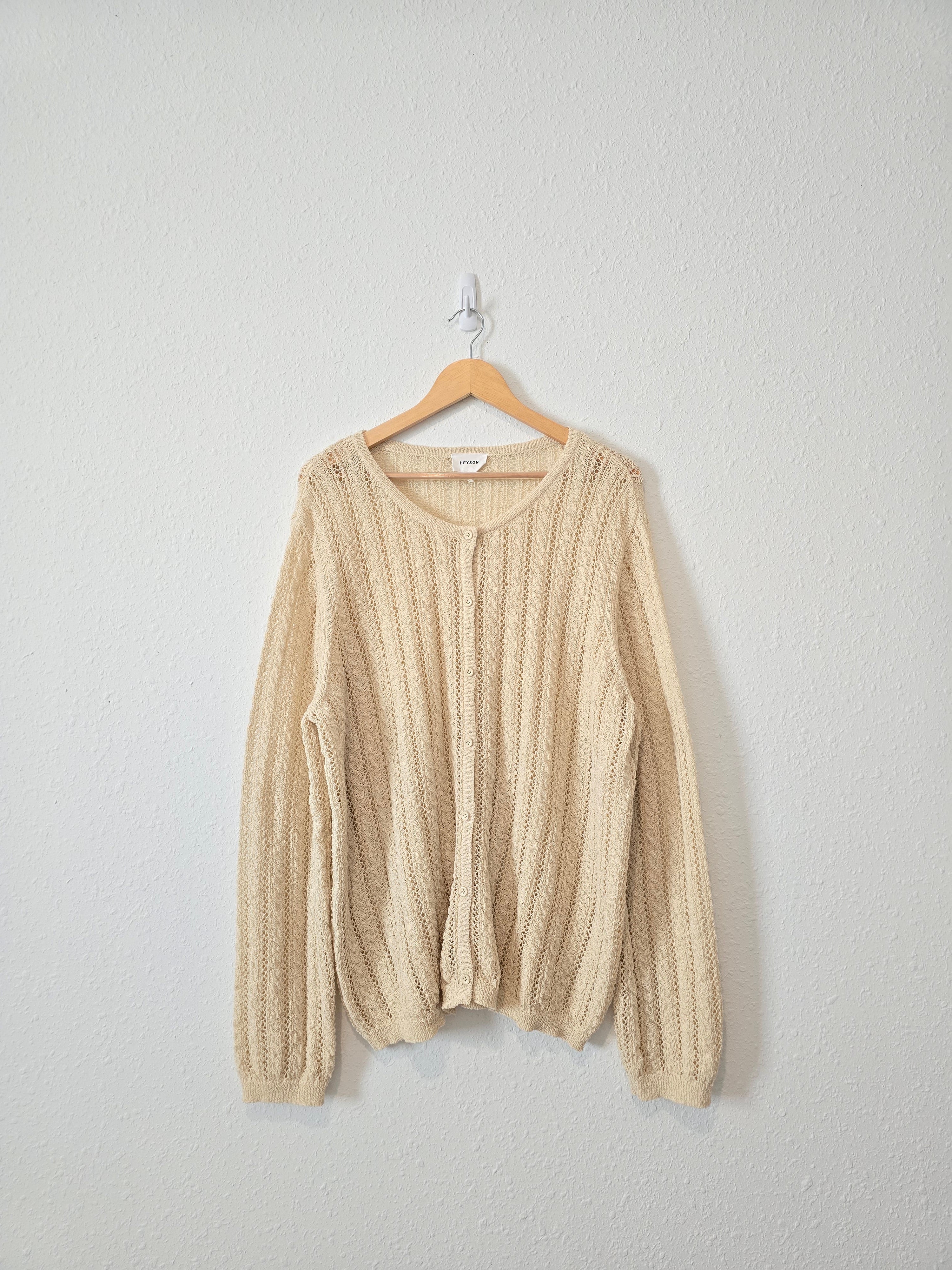 Heyson Textured Button Up Sweater (1X)