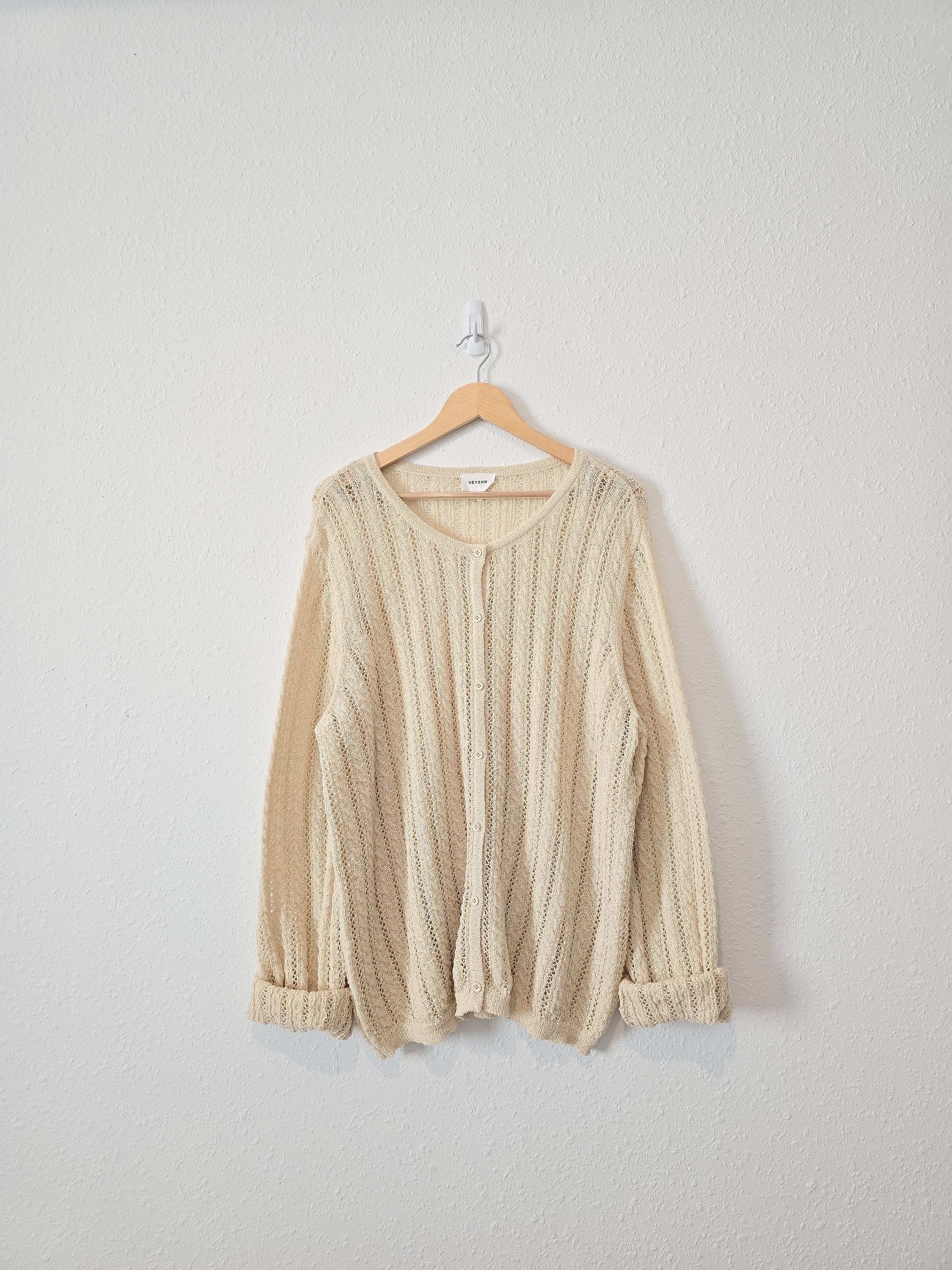 Heyson Textured Button Up Sweater (1X)