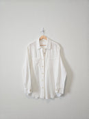 White Cotton Gauze Button Up (L)