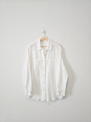 White Cotton Gauze Button Up (L)