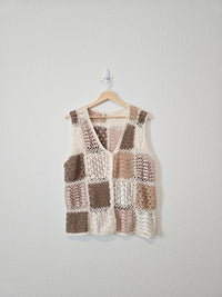 Neutral Crochet Knit Vest (L/XL)