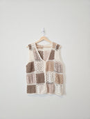 Neutral Crochet Knit Vest (L/XL)