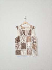 Neutral Crochet Knit Vest (L/XL)