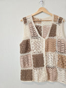 Neutral Crochet Knit Vest (L/XL)