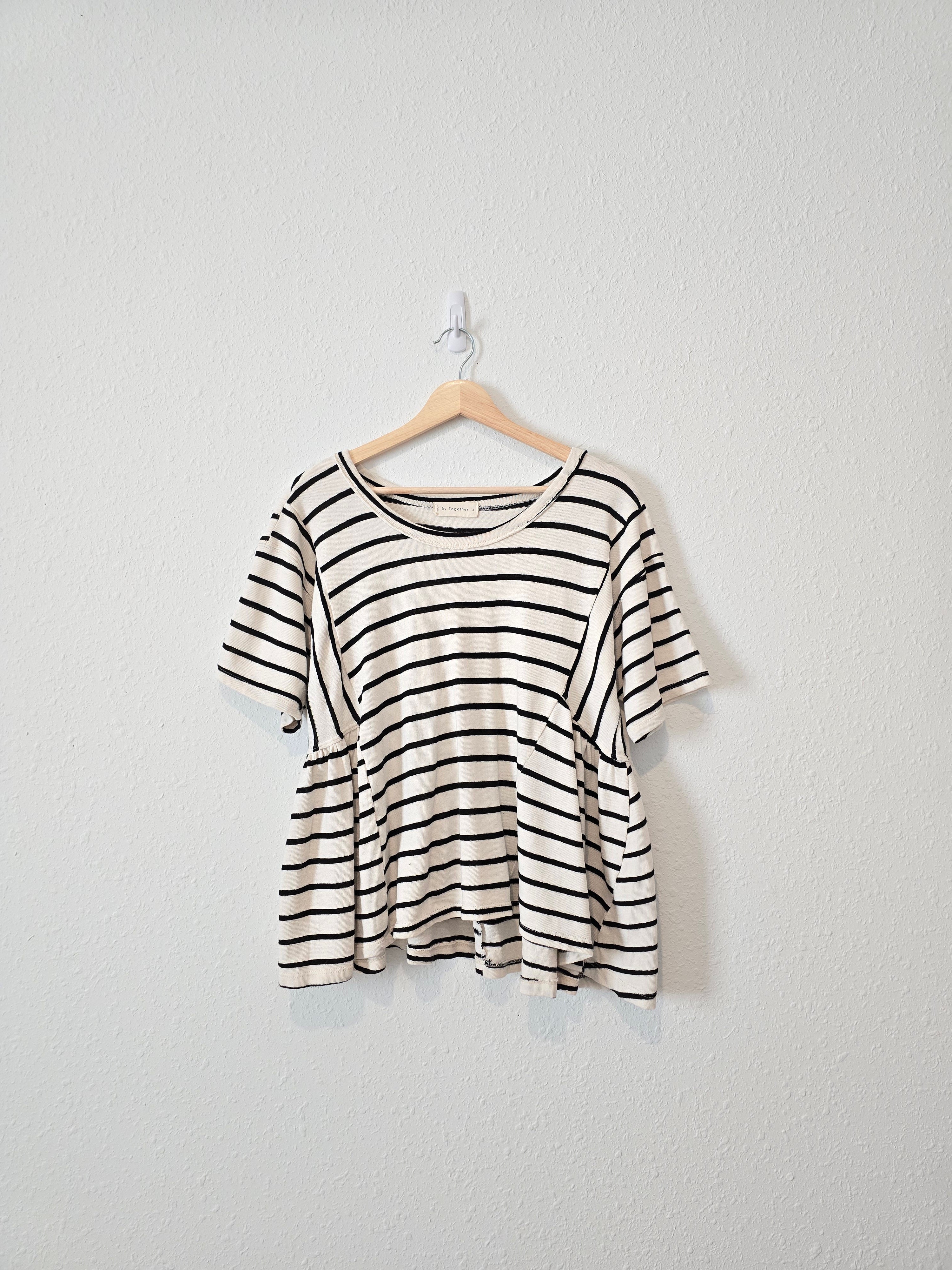 By Together Striped Ruffle Tee (S)