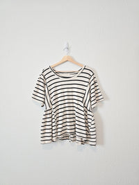 By Together Striped Ruffle Tee (S)