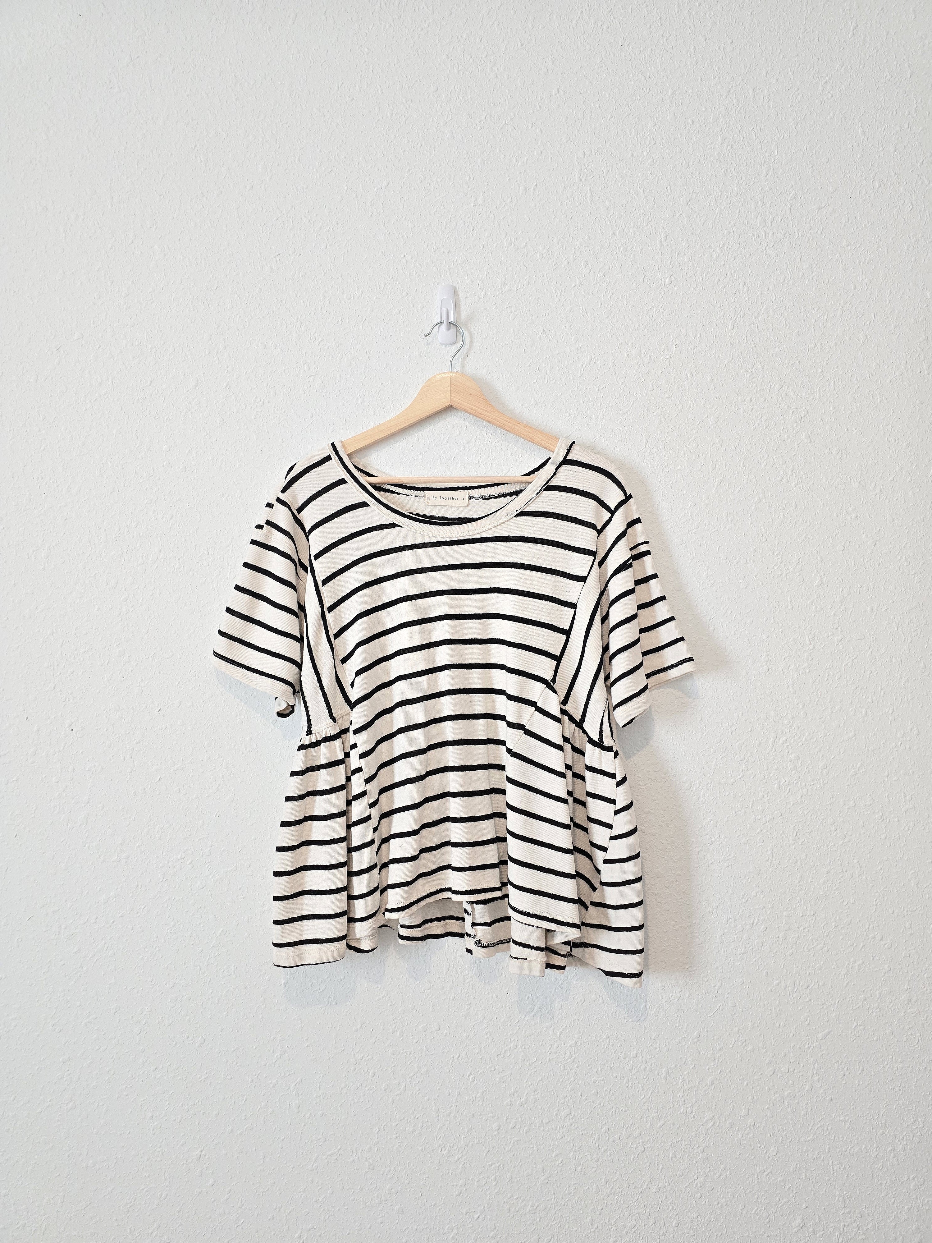 By Together Striped Ruffle Tee (S)