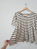 By Together Striped Ruffle Tee (S)