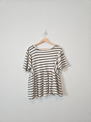 By Together Striped Ruffle Tee (S)